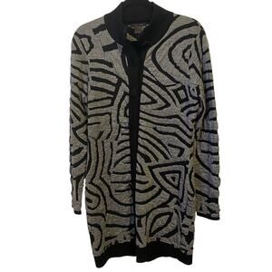 Alison Sheri Cardigan Jacket Women S/P Black Gray Knit Dark Grunge Gothic Punk